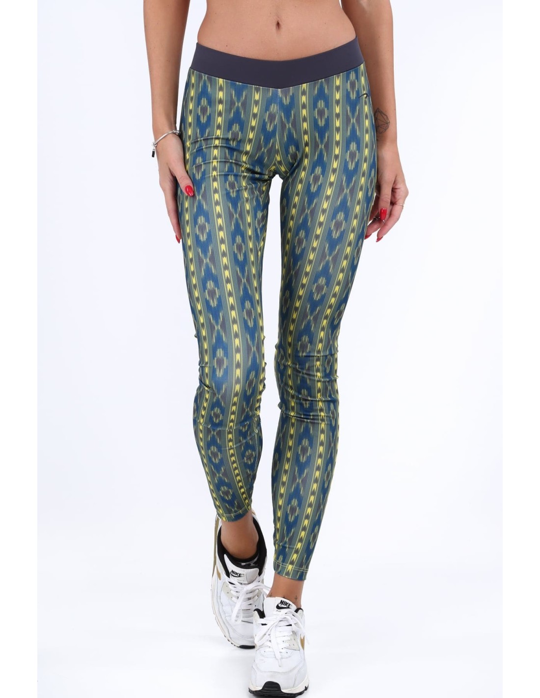 Yellow sports leggings with patterns MR11514 - Online store - Boutique